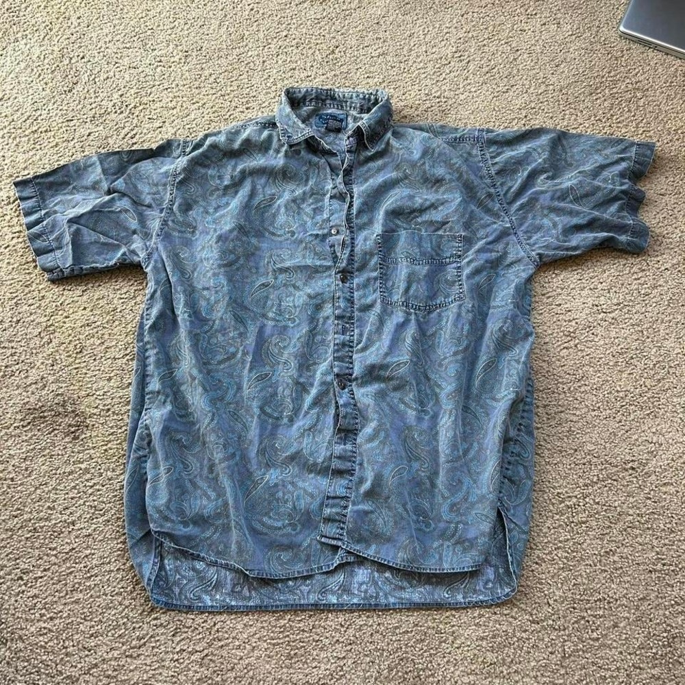 Vintage 90s shah‎ safari Hawaiian shirt